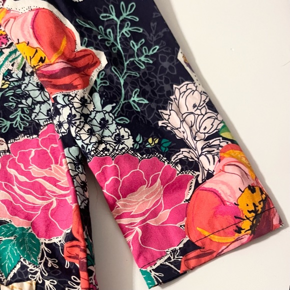 Emerald August Long-Sleeve Deep Blue Pink Green Purple  Floral Dress Size 2T - Picture 8 of 12